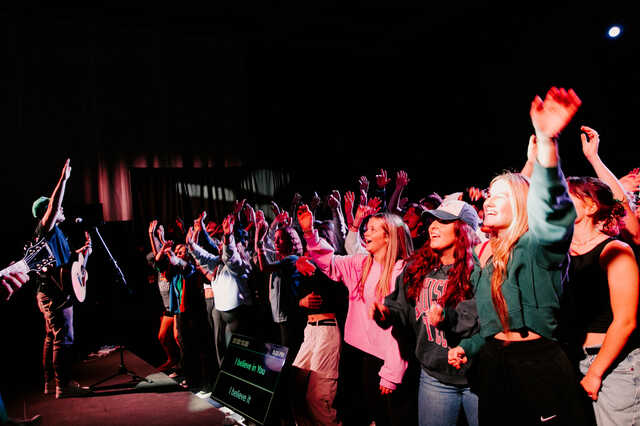 InsideOut students worshipping