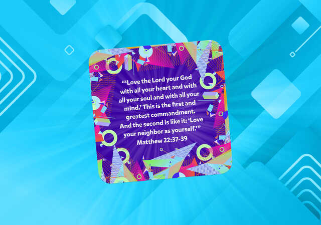 march verse cling image with Matthew 22:37-39
