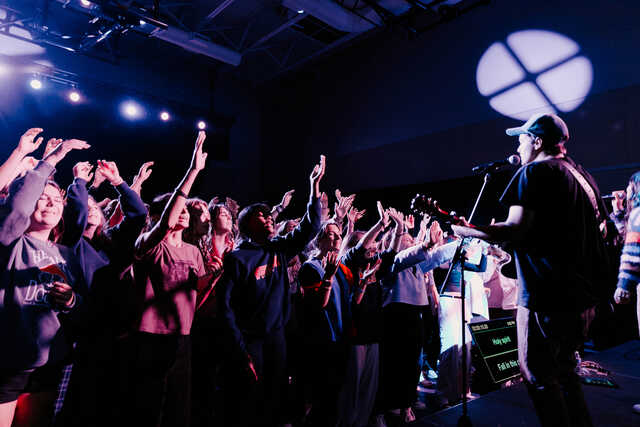 InsideOut students worshipping